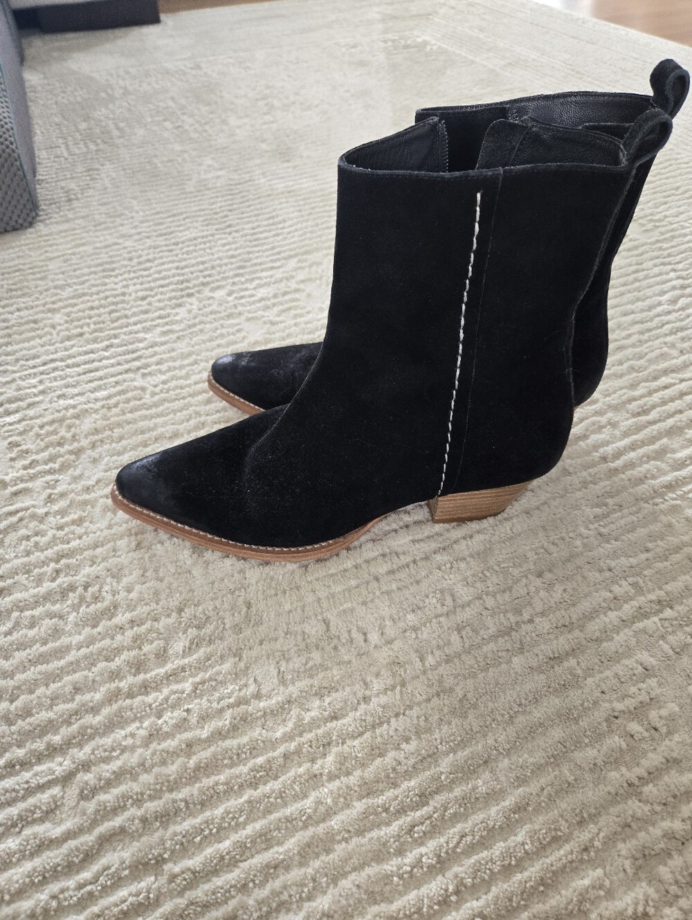 We The Free Black Suede Pointed Ankle Boots